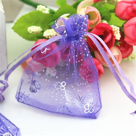 Pcs X Cm Lavender Color Organza With Butterfly Printed Jewelry