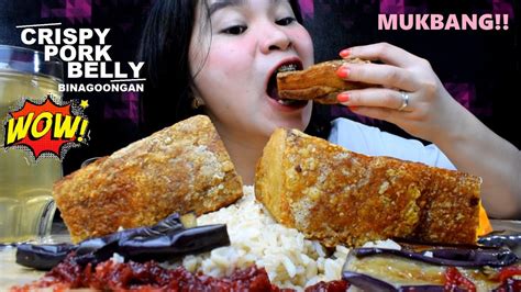 CRISPY PORK BELLY BINAGOONGAN MUKBANG MUKBANG EATING SHOW MUKBANG