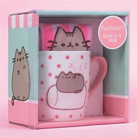 Pusheen Marshmallow Sock In A Mug T Set Kawaii Panda Making Life