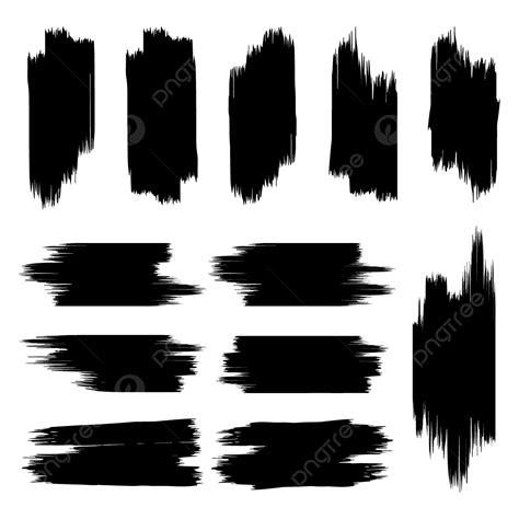 Grunge Brush Strokes Vector Png Images Vector Set Of Grunge Brush