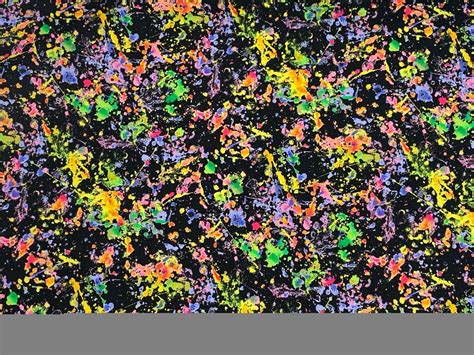 Paint Splatter Print Fabric By The Yard Black And Neon Etsy