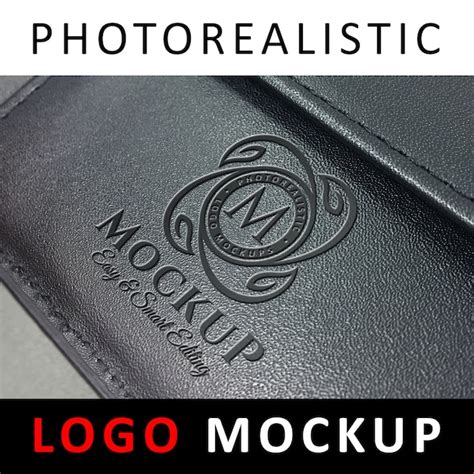 Premium Psd Logo Mockup Debossed Logo On Black Leather Case