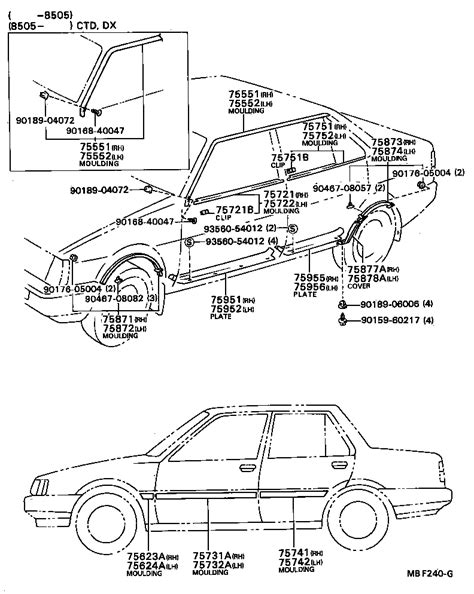 Toyota Corollaee Eekns Body Side Moulding Japan Parts Eu