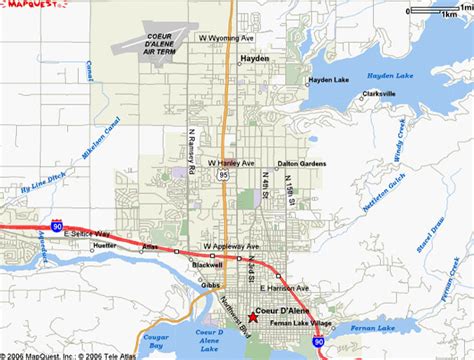 Coeur D Alene Idaho The City Map Of Coeur D Alene