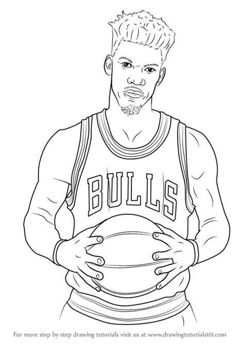 How To Draw Jimmy Butler Basketball Players Step By Step