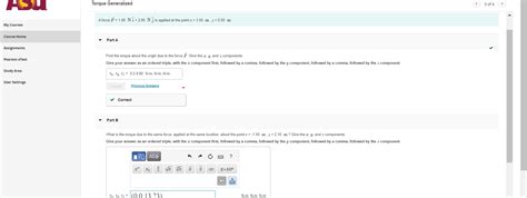 Solved A force F=1.80 Ni+2.80 Nj is applied at the point | Chegg.com 