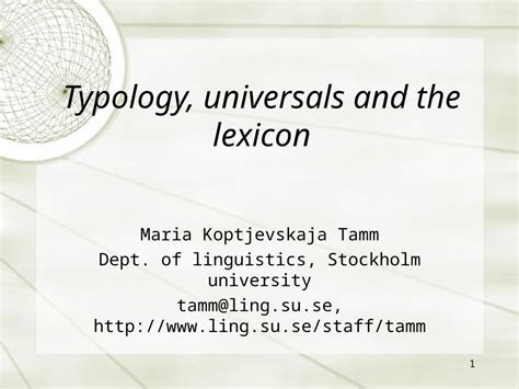 Ppt Typology Universals And The Lexicon Dokumentips