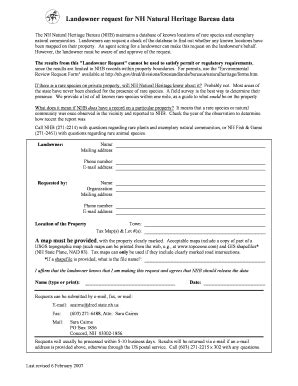 Fillable Online Nhdfl NHB Landowner Request Form Dot Nhdfl Fax Email