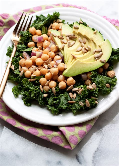 Massaged Kale Salad With Avocado And Chickpeas