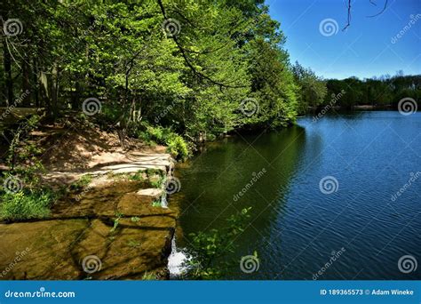 Waterfall Quarry Lake at Harrington Beach State Park Near Lake Church and Belgium Wisconsin on ...