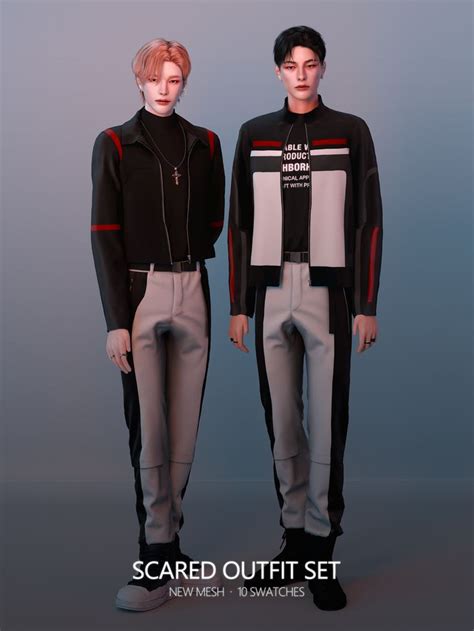 Scared Outfit Set RONA SIMS Sims 4 Male Clothes Sims 4 Men