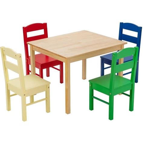 Dreamade Ensemble De Table Et Chaises En Bois Pour Enfants Pour