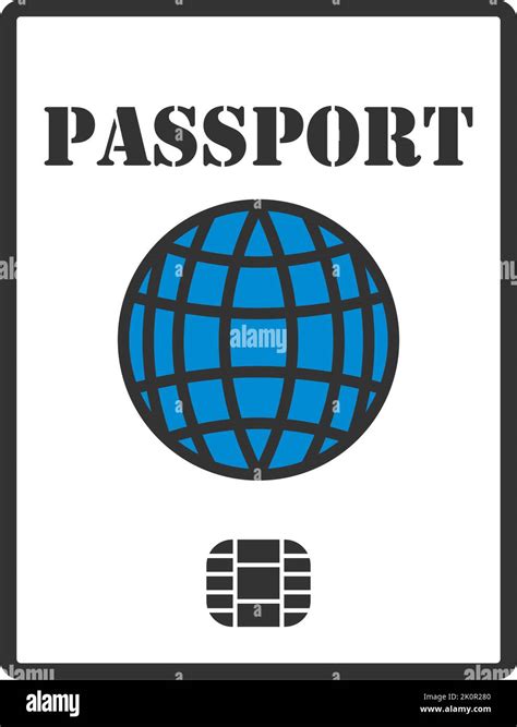 Icon Of Passport With Chip Editable Bold Outline With Color Fill Design Vector Illustration