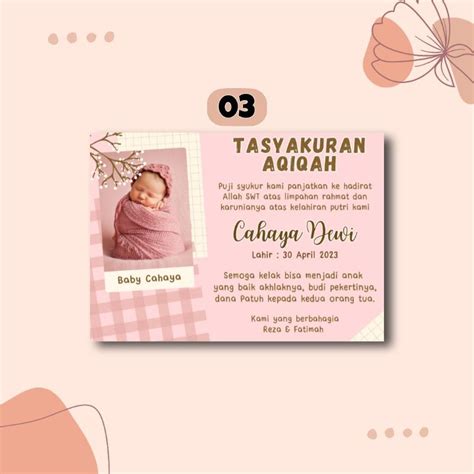 Jual Kartu Tasyakuran Kelahiran Murah Sticker Tasyakuran Aqiqah Murah