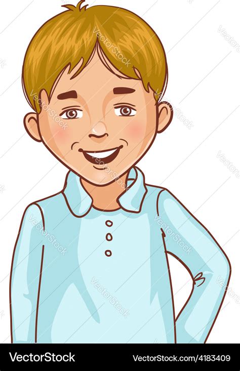 Teenager Cartoon Boy With Blond Hair Royalty Free Vector