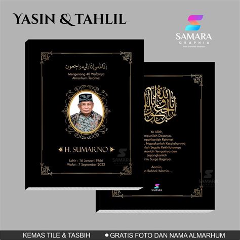 Jual Cetak Buku Yasin Dan Tahlil Custom Lengkap Foto Alamarhum