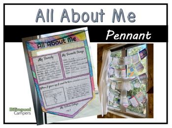 All About Me Pennant By Bilingual Campers Teachers Pay Teachers