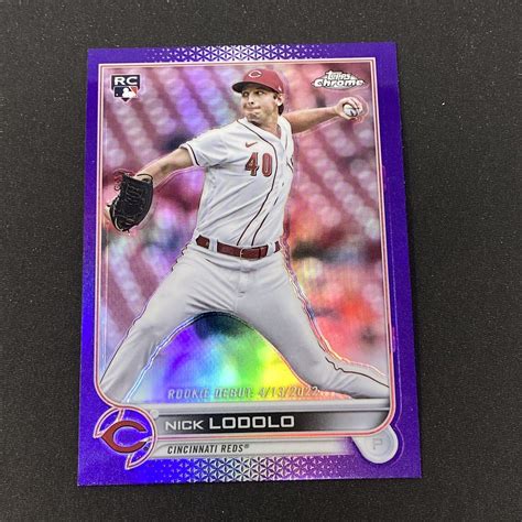 2022 Topps Chrome Update Rookie Debut PURPLE REFRACTOR Nick Lodolo RC