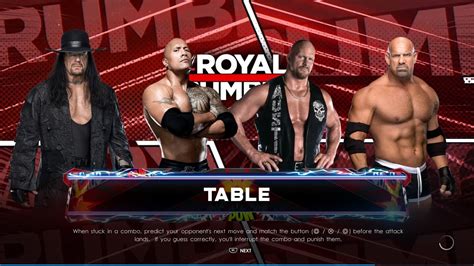 Wwe K Legends In Table Match The Rock Vs Undertaker Vs Goldberg Vs