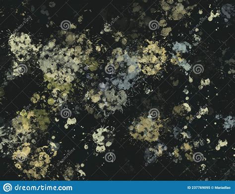 Black Background With Splashes In Different Shades Of Green High