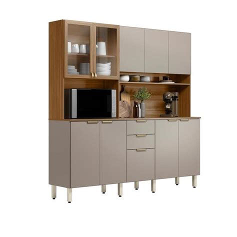 Cozinha Compacta Portas Benfica Amêndola Nude Prime Leroy Merlin