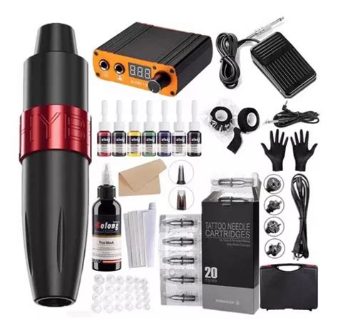 Kit Tatuar Profesional Máquina Pluma Rotativa Tintas Fuente Envío gratis