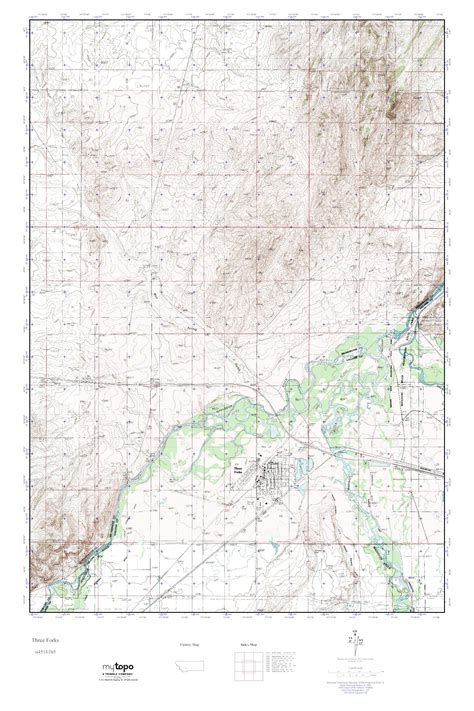 MyTopo Three Forks Montana USGS Quad Topo Map