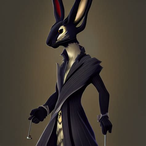 Prompthunt Anthropomorphic Jackrabbit Harengon With Black Skin