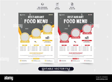 Restaurant Flyer Decoration With A Food Menu And Discount Offer Section