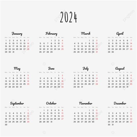 2024 Calendar With Minimalist Style 2024 2024 Calendar Kalender 2024