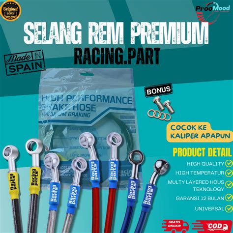 Jual Selang Rem Depan Selang Rem Variasi Racing Black Karbon Selang Rem