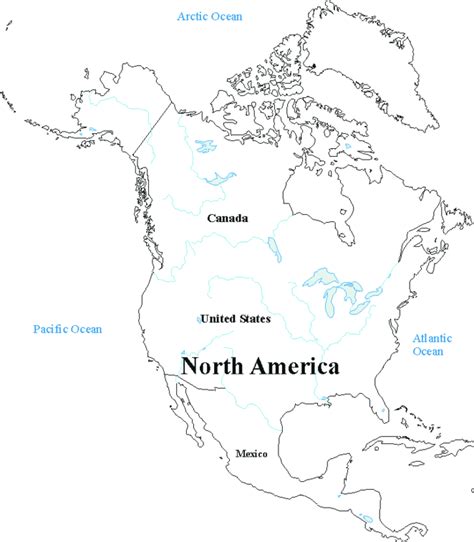 North America Outline Map Labeled Clip Art Library