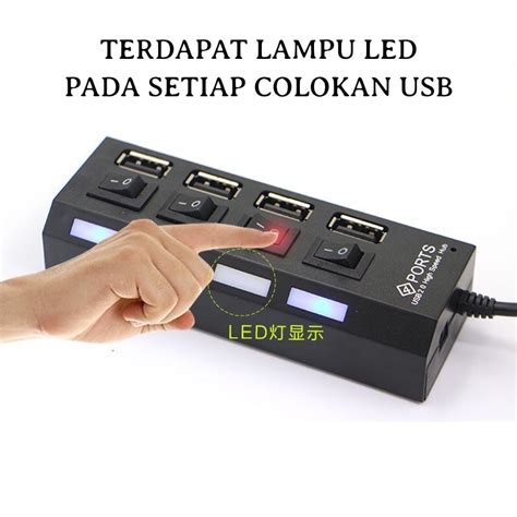 Jual Saklar Usb Hub Port Usb Switch On Off Lampu Led Shopee