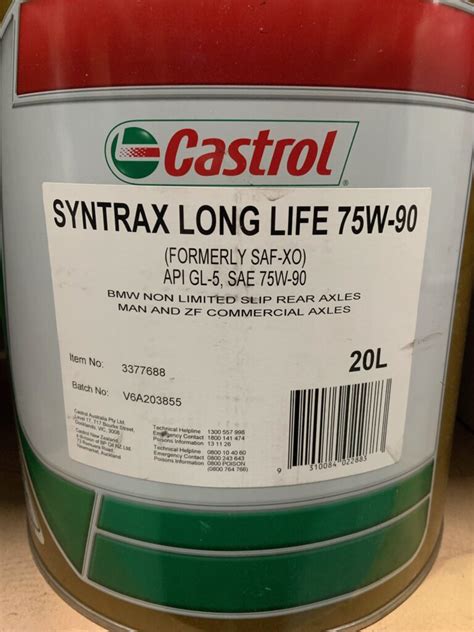 Castrol Syntrax Long Life W Saf Xo Litre Motorsport Parts