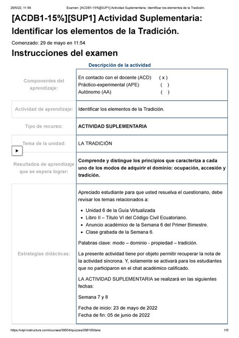 Examen Acdb Sup Actividad Suplementaria Identificar Los