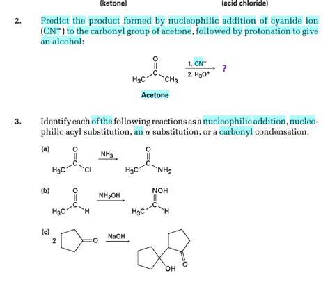 SOLVED: (ketone) (acid chloride) Predict the product formed by ...