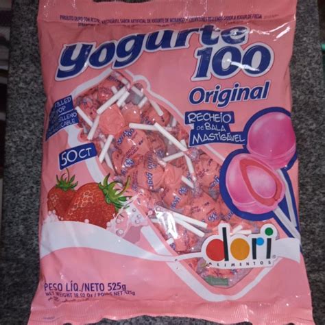 Pirulito Yogurte Recheio De Morango Dori Pc Unidades