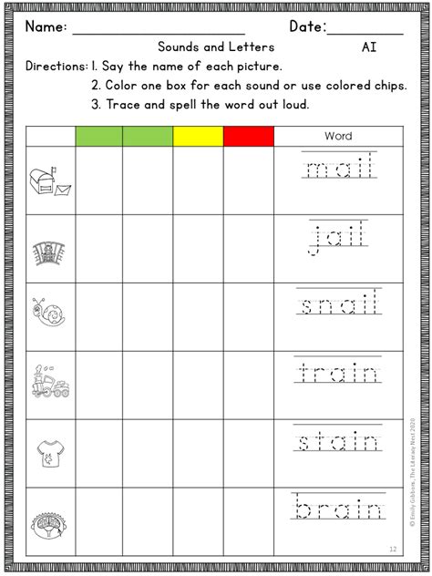 Vowel Digraphs Ai Ay Orton Gillingham Multisensory Phonics Activities