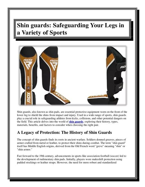 Ppt Shin Guards Protecting Your Legs Across Various Sports Powerpoint