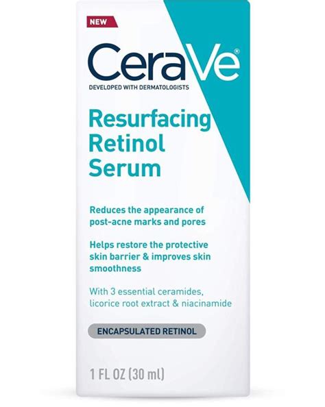 Cerave Resurfacing Retinol Serum With 3 Essential Ceramides Licorice