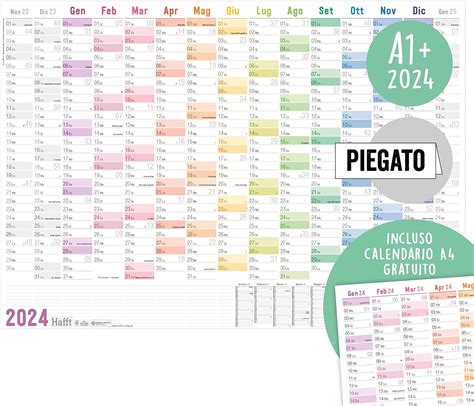 Häfft Calendario da parete XXL 2024 A1 in italiano 89 x 63 cm