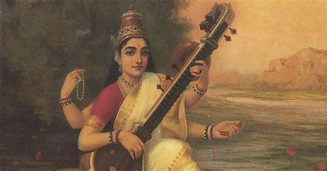 Heritage Of India Goddess Saraswathi Maatha Painting Of Raja Ravi