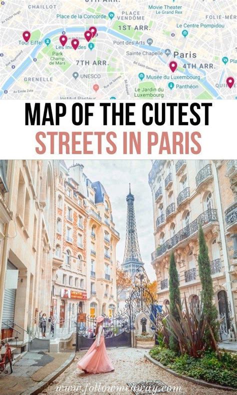 The Map Of The Cutest Streets In Paris France With Text Overlaying It