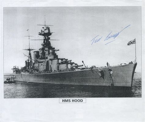 At Auction Ww2 Hms Hood Survivor Ted Briggs Signed Unusual 10 X 8 Inch