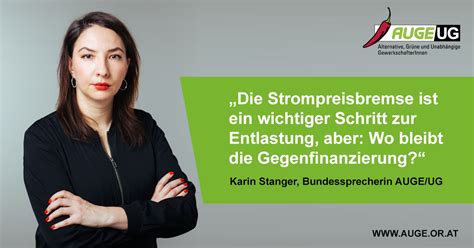 Augeug Karin Stanger „die Strompreisbremse Ist Ein Wichtiger Schritt