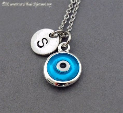 Evil Eye Necklace Blue Evil Eye Charm Blue Evil Eye Necklace Lucky