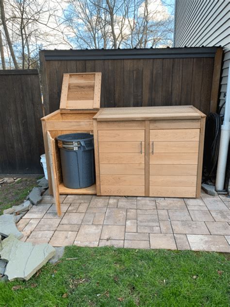 Clear Cedar Trash Enclosure Trash Can Storage Outdoor Outdoor Trash