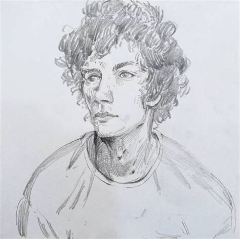 A Drawing Of A Man With Curly Hair