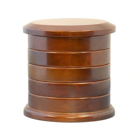 Unique Natural Timber Round Swivel Jewellery Box Boxes Of Elegance