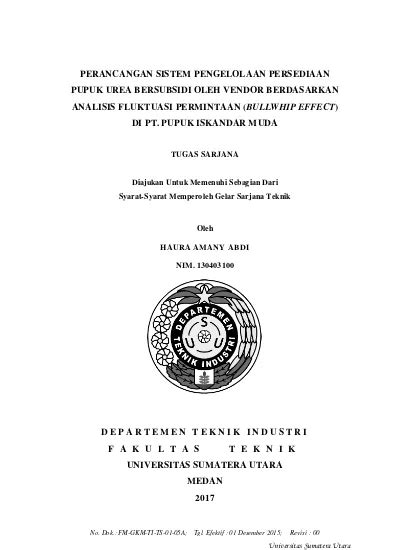 Perancangan Sistem Pengelolaan Persediaan Pupuk Urea Bersubsidi Oleh